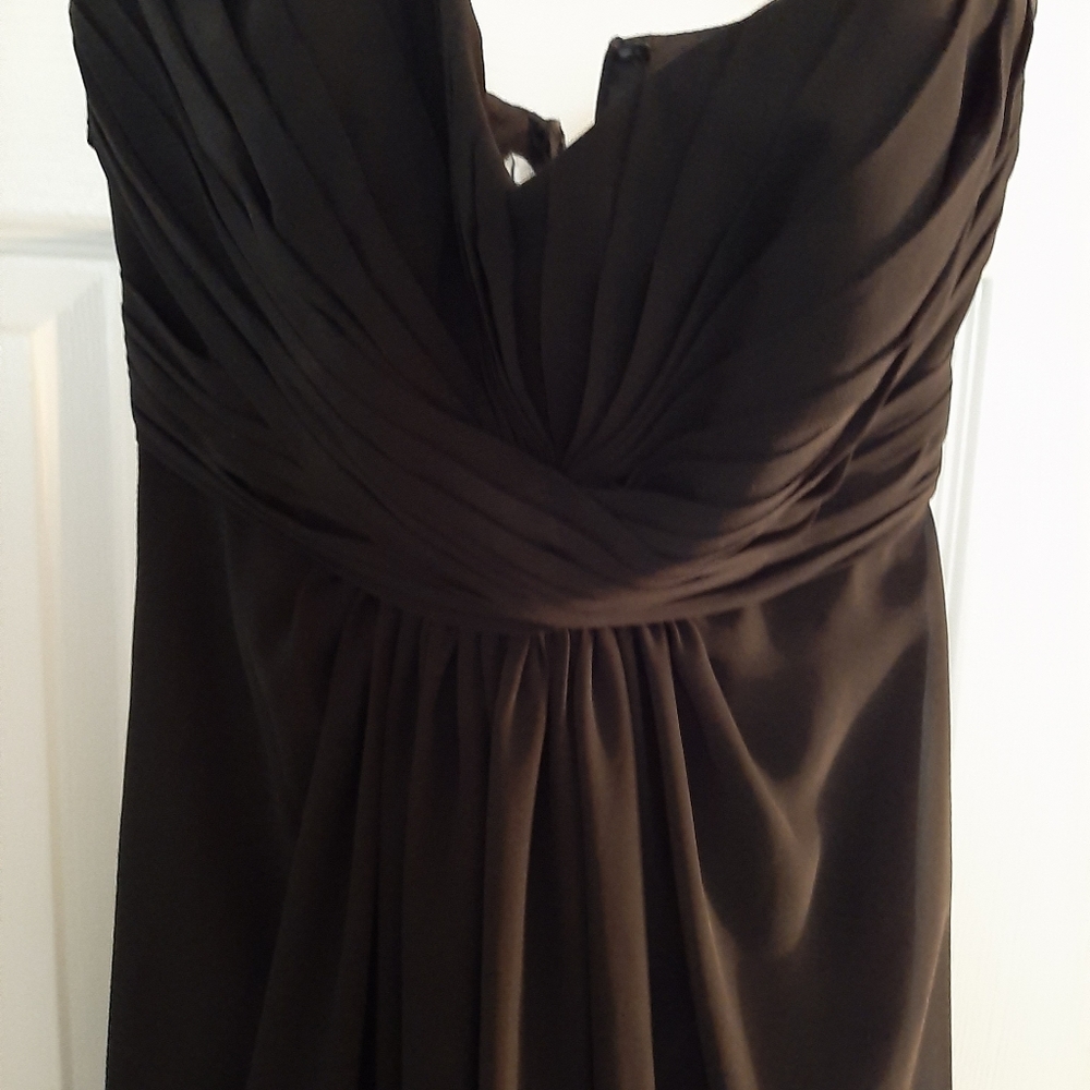 Davids Bridal Long Strapless Formal Bridesmaid Dre